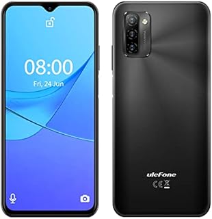 Ulefone SIM-Free & Unlocked Mobile Phones, Note 12 Smartphone 4GB + 128GB, 7700mAh Battery, 6.82 inch Screen, 4G Dual SIM, Android 11 Phone, 3-Card Slots, Fingerprint/Face ID, UK Version, Black