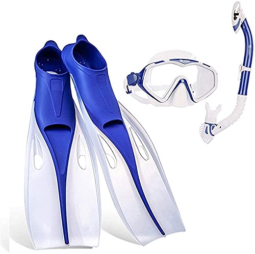 HTDVIG Máscaras de Buceo, Equipo de Snorkel Profesional, Gafas antivaho de Silicona, Juego de Aletas de natación, Equipo de Buceo para Adultos y niños