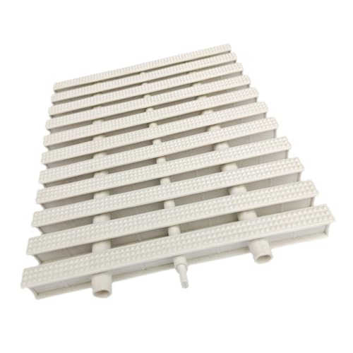 Grille de débordement de piscine blanche 18 cm - Lot de 12 pièces pour drainage extérieur et intérieur