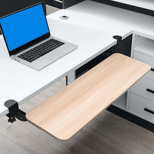 3. Design: il vassoio per la tastiera del computer ha un design con bordi arrotondati per evitare graffi e può essere facilmente riposto sotto il tavolo, lasciando più spazio di archiviazione sulla scrivania.