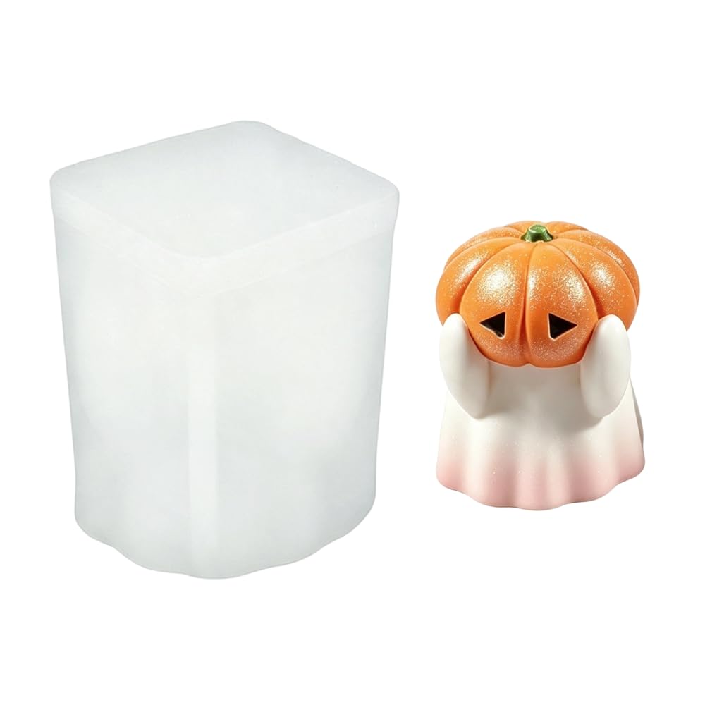 DONGKER Halloween Ghost Pumpkin Candle Mould, 1/3Pcs Ghost Storage Jar Mold