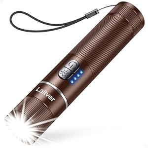 Laitver Taschenlampe LED/UV Aufladbar 2 in 1, Superhell Taschenlampen mit 395nm UV Schwarzlicht-6 Modi, Zoombar, Lange Akkulaufzeit, Wasserdischt Mini Handlampe für Belecutung -Braun