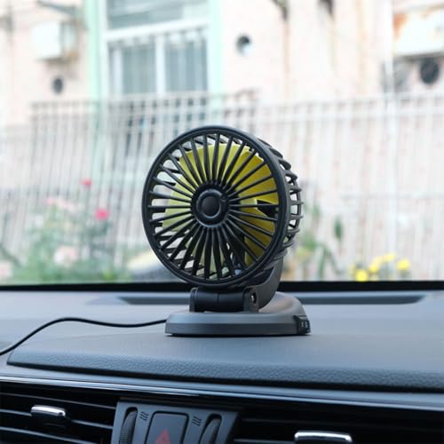 CGEAMDY Ventilateur Voiture 12v, Ventilateurs Portables Voitures, Vitesses Rotatif 360° Ventilateur Véhicule, Ventilateurs Refroidissement USB Pour Voiture,...