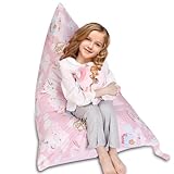 SANFERGE Stuffed Animal Storage Bean Bag Chair Cover - 52 x 31 Großer Spielzeugorganizer für Kinder & Erwachsene, Waschbar, Langlebig, Dreieckiger Bodenlounger (Nur Bezug, 200L Fassungsvermögen)