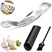 Balancín de prensa de ajo de acero inoxidable Prensa basculante de Acero Inoxidable con función de abrebotellas para la cocina con pelador de ajos de silicona y cepillo de limpieza 3 Piezas