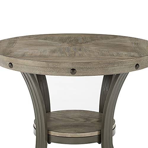 Powell Pewter Metal and Rustic Wood Side Table Franklin Dining by Powell - Image 5