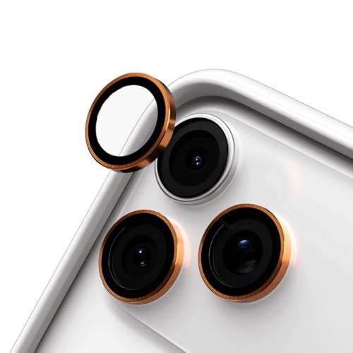 RHINOSHIELD Protections pour objectifs photo compatible avec [iPhone 17 Pro / 17 Pro Max ] Verre Trempé 9H Résistant aux chocs et aux rayures, haute transparence, protection contre les éclats – Orange