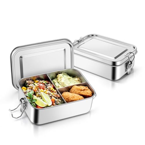 TeamFar 2-Pack 3-Compartment Bento Box