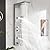 DELAVIN Shower Panel Stainless Steel Shower Tower, 5-Function Shower Panel Tower System, Full Body Shower System with Rainfall Waterfall Massage Body Jets Tub Spout and Handheld Shower, Brushed Nickel