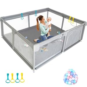 Baby Playpen,Playpen for Babies and Toddlers,Large Baby Play Yards (71”x59”), Baby Play Area with 30PCS Pit Balls…