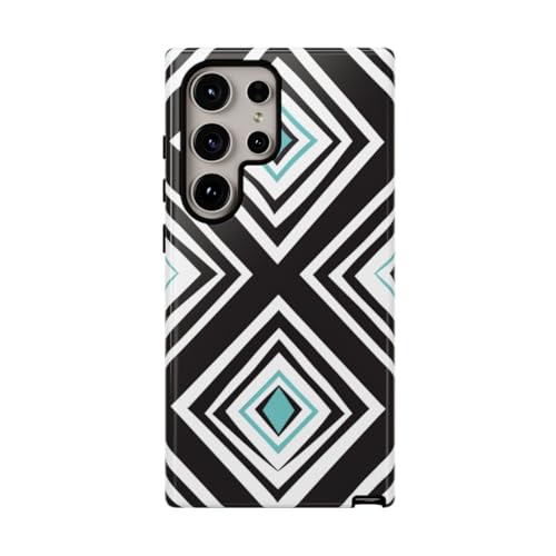 Coque Galaxy S24 Ultra turquoise diamant noir rigide brillante antichoc
