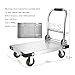 FYorbitH Trolley Industrial Steel Plate Trolley Cargo Flatbed Trolley Transporter Household Trailer Foldable Portable Express Trolley Shopping Cart(Large)