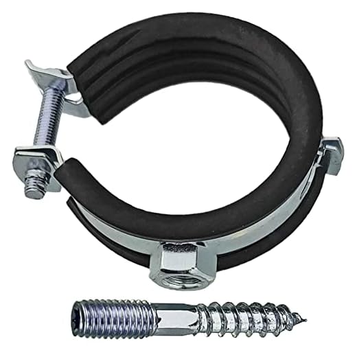 MegaHaustechnik Verzinkt Set: 10 Stück Rohrschellen mit Spannbereich 32 bis 36mm Rohr-Außendurchmesser 1 Zoll, mit Schallschutz Gummi-Einlage, inklusiv passende Stockschrauben M8