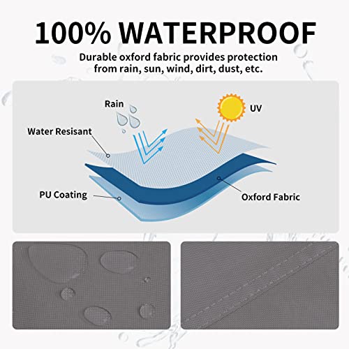 Easy-Going Pyramid Torch Patio Heater Cover with Zipper and Storage Bag, Waterproof Outdoor Heater Cover Dustproof, UV-Resisant, Wind-Resistant (90"H x 23"L x 23"W, Grey) by Easy-Going - Image 3