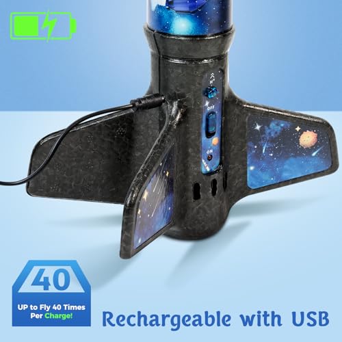 Image of Rocket Launcher for Kids -200 Feet of Flight Altitude, Auto Electric Rocket Toys with Safe Parachute, Outdoor Summer Yard Toys Easter Birthday Gifts for Boys & Girls Age 6 7 9 10 12 8-13 Years Old