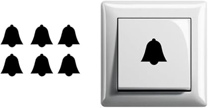 6 x Bell Symbol Stickers (RPMs4/1) (Black, 10mm)