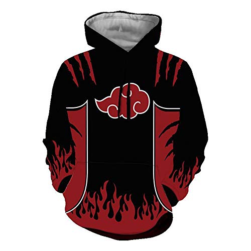 Mens 3D Uchiha Cosplay Sweatshirt Kakashi Zip up Casual Hoodie Pullover Jacket (Hoodie, Small)