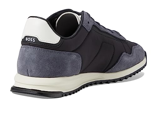 Image of BOSS Men's Zayn Low Profile Suede Leather Two Tone Sneaker