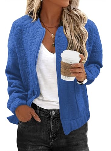 EVALESS Casual Jacket for Women Spring Fall Outfits Cute Floral