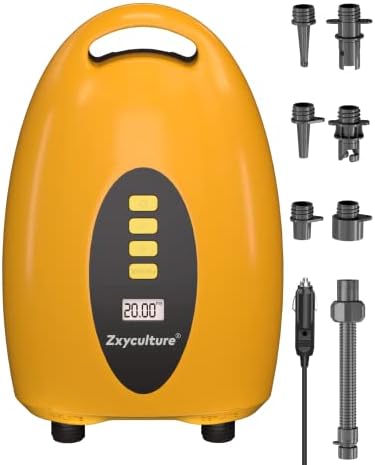 Zxyculture 20 PSI Paddle Board Pump, Intelligent Dual Stage Inflation & Deflation & Auto-Off Feature SUP Air Pump