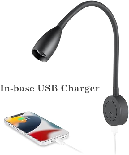 Miniatura 5 de Luz de lectura regulable de 12 V, lámpara de lectura para lancha de casa rodante, foco LED de cuello de cisne para cámper, camioneta, remolque,