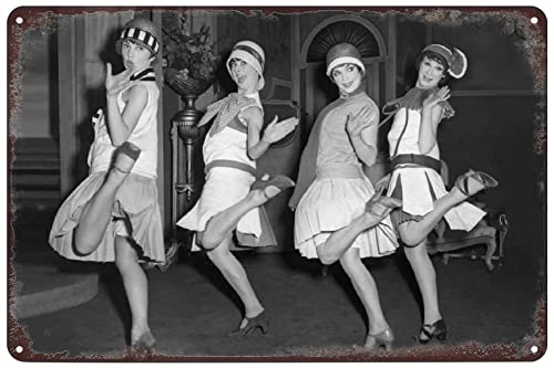 Vintage Metal Signs - 1920s Flapper Girls Charleston...