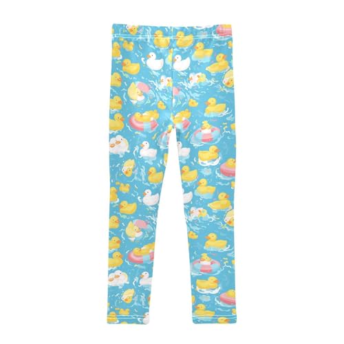 KLL Rubber White Ducky Little Girls Basic Leggings Fashion Full Length Dance Pants Sports2