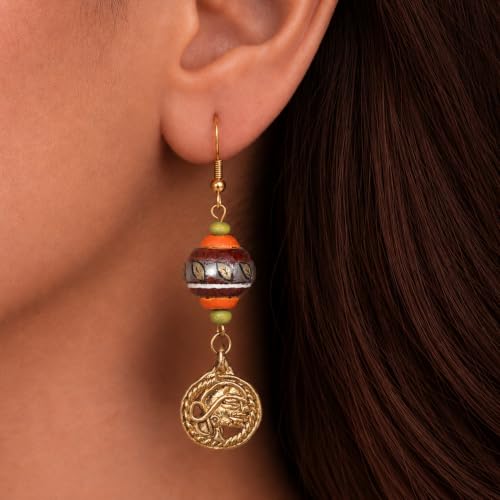Image of Handcrafted Bohemian & Tribal Earrings for Women - Ethnic Brass, Floral & Festival-Inspired Statement Designs in Drop, Dangle, Hoop & Stud Styles
