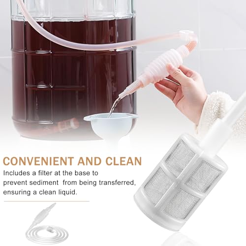 Image of TecoKart Brewing Making Tool Siphon Pump Home Brew Syphon Tube Pipe Hose 1.6m Wine Beer Making Filter Tool Wine Making Supplies Portable Water Pump for Liquid Transfer