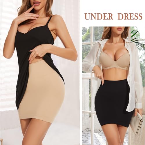 Body Shaper Shapewear Dress for Women Tummy Control Skirt Seamless Slip Under Dresses Half Slip4