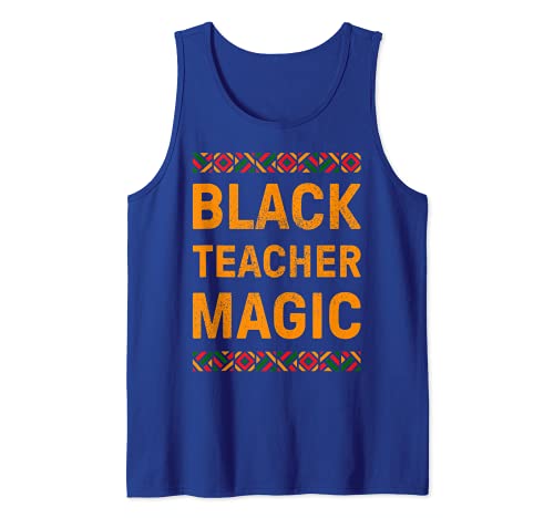 Camiseta negra Teacher Magic Teacher Black History Month Camiseta sin Mangas