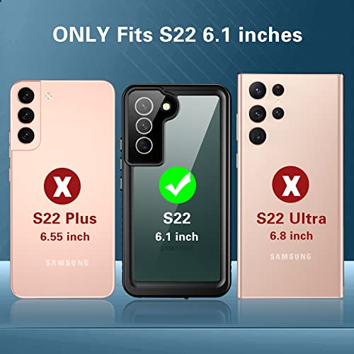 ANTSHARE for Samsung Galaxy S22 Case Waterproof Shockproof,with Built-in Screen Protector,360 Full Body Heavy Duty Protective Phone Case for S22 5G - (Black/Clear) ANTSHARE for Samsung Galaxy S22 Case Waterproof Shockproof,with Built-in Screen Protector,360 Full Body Heavy Duty Protective Phone Case for S22 5G - (Black/Clear)