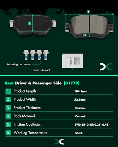 Image of SCITOO D1760 D1779 8PCS Front and Rear Ceramic Brake Pad Sets