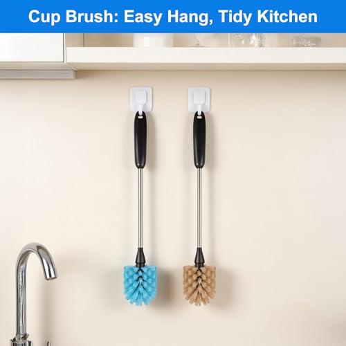 Image of Bottle Brush,15-inch Long, Bottle Brush Cleaner, Bottle Scrubber, Kitchen Scrub Brush Suitable for Water Bottles, Cups, Glasses, Baby Bottles, Wine Glasses, (1, Blue)