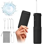 JOOEYKO Mini Water Flosser - Portable Cordless Oral Irrigator with Telescopic Tank, 3 Modes, IPX7 Waterproof, Ideal for Home & Travel, Teeth, Braces & Bridges Care (Black)