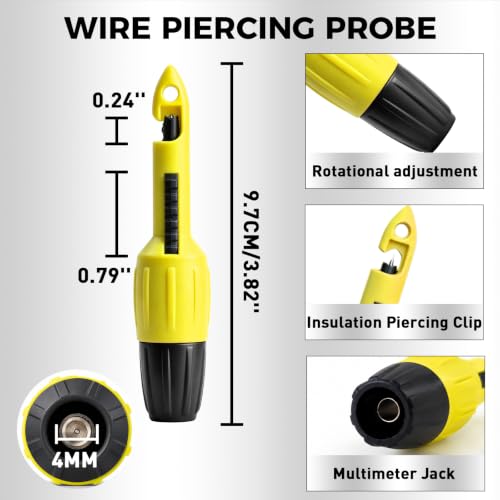 Image of 24-Piece Back Probe Kit, Multimeter Back Probe Pins with Test Leads, Alligator Clips, Piercing Probes, Automotive Electrical Circuit Diagnostic Tool Set for Car Repair
