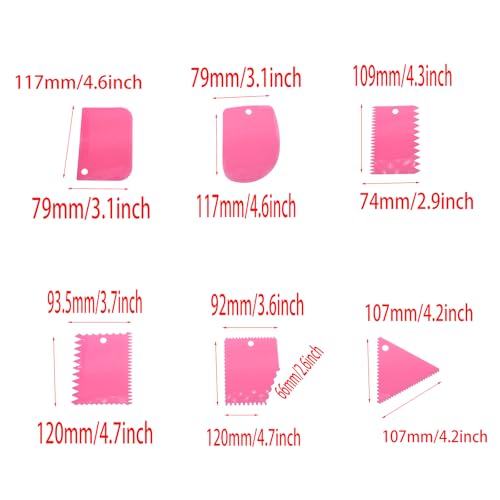FDXGYH Clay Scraper Set 6pcs Pottery Clay Sculpture Knife Plastic Scraping Handle Carved Industrial DIY Clay Texture Scraper Tool (Pink)