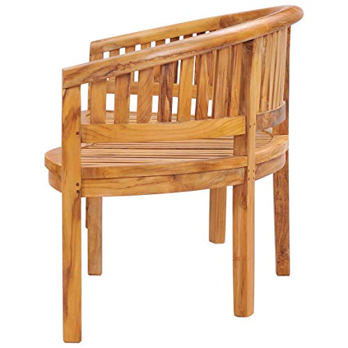 Teak Peanut Outdoor Patio Triple Bench, Made From Solid A-Grade Teak Wood #TOP3