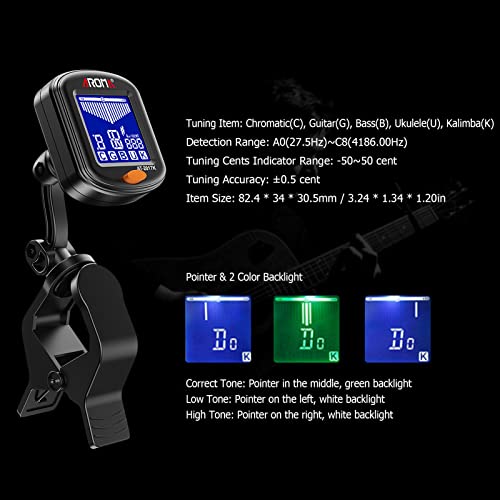 Daoco Mini accordeur numérique portable à clipser avec écran LCD multifonction et clip rotatif pour guitare chromatique… - Les Beatles, Paul McCartney, John Lennon, RIngo Starr, George Harrison Daoco Mini accordeur numérique portable à clipser avec écran LCD multifonction et clip rotatif pour guitare chromatique… – Image 5
