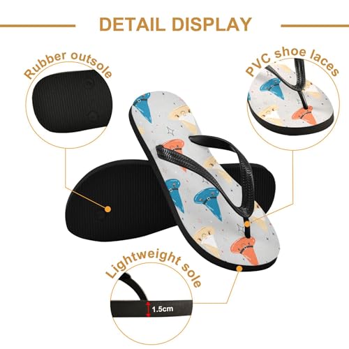 Burbuja Cartoon Witch Hats Flip Flops for Women Men, Soft Thong Sandals Rubber Slippers for Pool Beach Essentials3