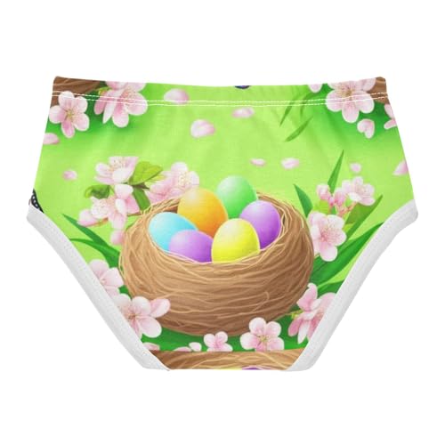 Cotton Toddler Underwear Floral Easter Nest Colorful Eggs Green Cute Panties Girl Artistic Kids Undies Briefs 2t2