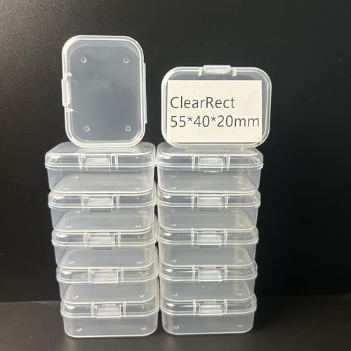 Image of 12 Pcs Clear Small Plastic Storage Containers with Lids, Ideal for Craft Supplies, Jewelry, Small Toys, Beads, Office & Household Organization