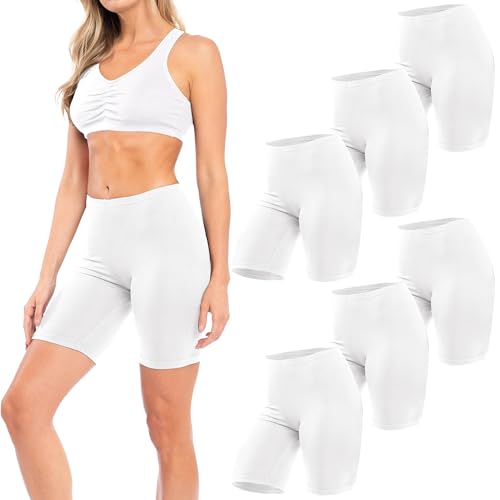 Image of Sexy Basics Women's Cotton Stretch Active Slip Shorts | 3 Pack & 6 Pack Boy Short Boxer Briefs