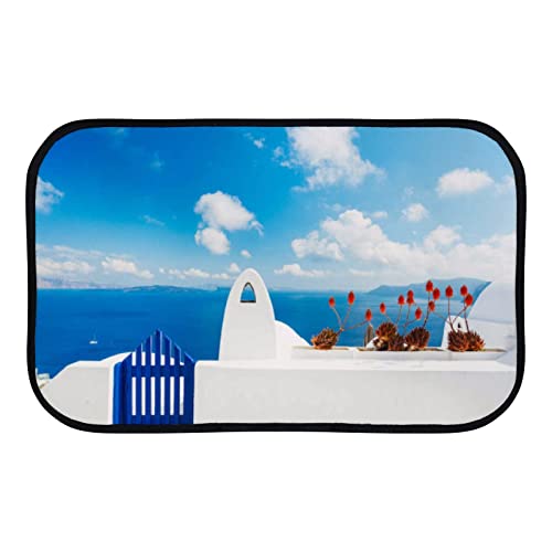 Paillasson Santorini Island pour entrée, intérieur ou extérieur, chaussures intérieures pour chambre à coucher, salon, jardin 60 x 40 cm
