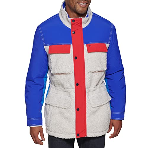 Image of Tommy Hilfiger Mens Mixed Media 4-pocket Sherpa Jacket