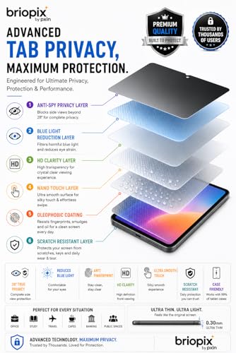 Image of Pxin 360 Pro Privacy Screen guard compatible with OPPO Pad Mini | Anti Glare | Anti UV | Anti Blue | Anti Reflection | Privacy Filter | Unbreakable Build
