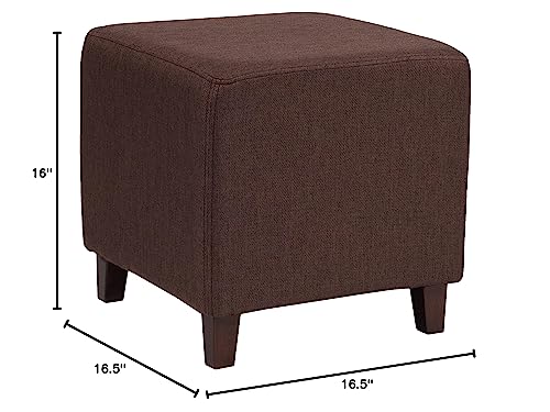 Flash Furniture Ascalon Upholstered Ottoman Pouf In Brown Fabric #TOP1