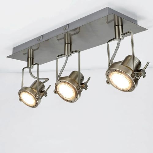 MiniSun | Modern Polished Chrome 3 Way Round Plate Ceiling Spotlight | Ceiling Spots, Home Décor - View #6