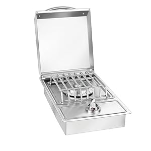 Bullet by Bull Classic Single Side Burner Stainless Steel Drop in for Outdoor Kitchen BBQ Island Natural Gas