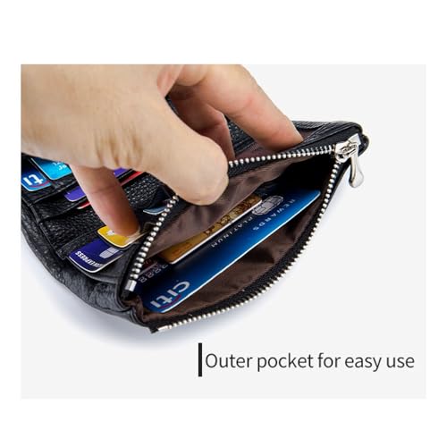 Unisex Pebble Leather Wallet Short Genuine Leather Coin Card Holder Women'S Small Leather Bifold Wallet With Card Holder Coin Purse(#05)3